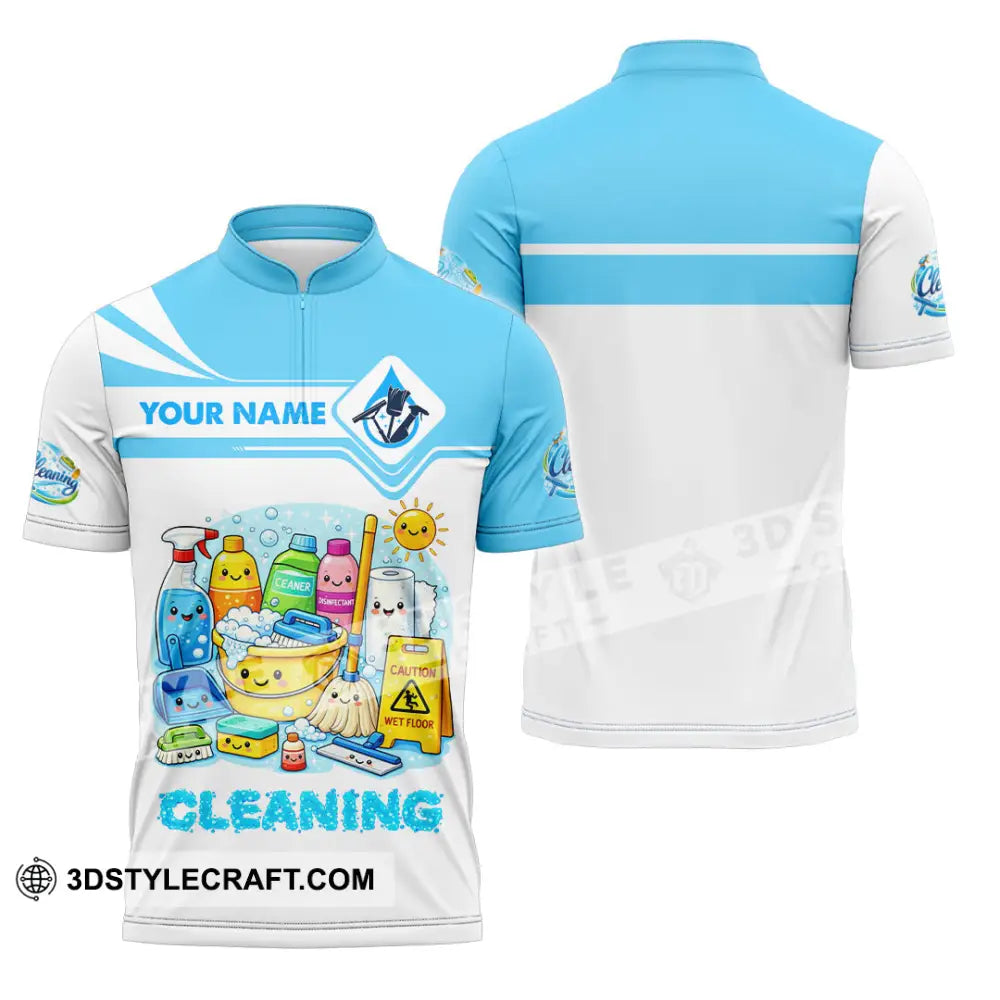 Unisex Shirt - Custom Cleaning Shirt - Zipper Polo Shirt / S - T-shirt