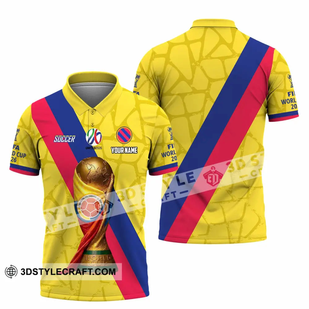 Unisex Shirt - Custom Colombia Fifa World Cup 2026 3D Shirt Polo Shirt / S T-shirt