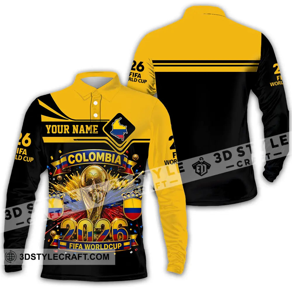 Unisex Shirt - Custom Colombia World Cup 2026 Shirt - Long Sleeve Polo / S - T-shirt