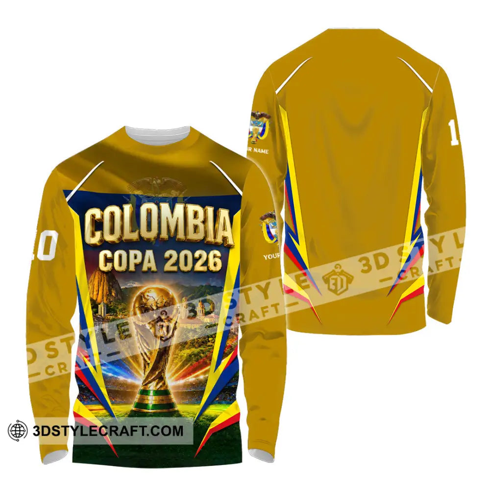 Unisex Shirt - Custom Colombia Copa 2026 Shirt - Long Sleeve Shirt / S - T-shirt