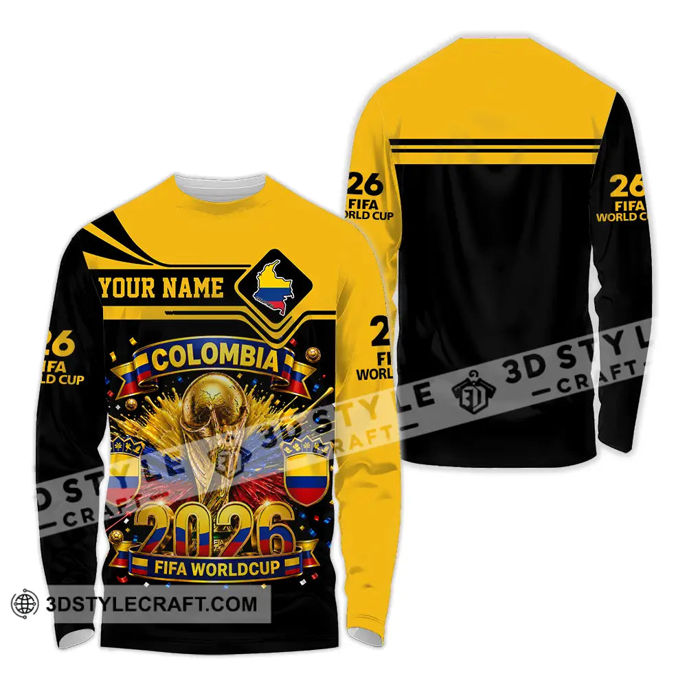 Unisex Shirt - Custom Colombia World Cup 2026 Shirt - Long Sleeve Shirt / S - T-shirt