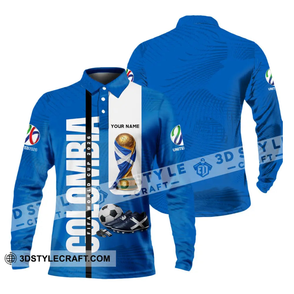 Unisex Shirt - Custom Colombia World Cup 2026 3D Shirt Long Sleeve Polo / S T-shirt