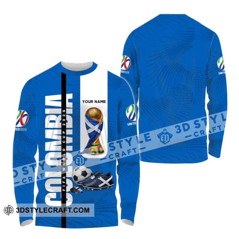 Unisex Shirt - Custom Colombia World Cup 2026 3D Shirt Long Sleeve Shirt / S T-shirt