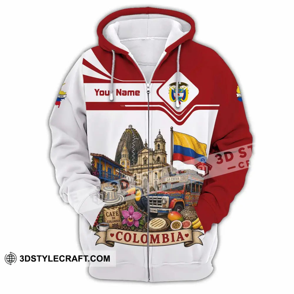 Unisex Shirt - Custom Colombia Shirt - Zipper Hoodie / S - T-shirt