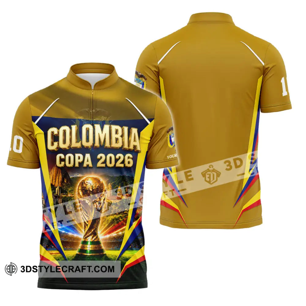 Unisex Shirt - Custom Colombia Copa 2026 Shirt - Zipper Polo Shirt / S - T-shirt