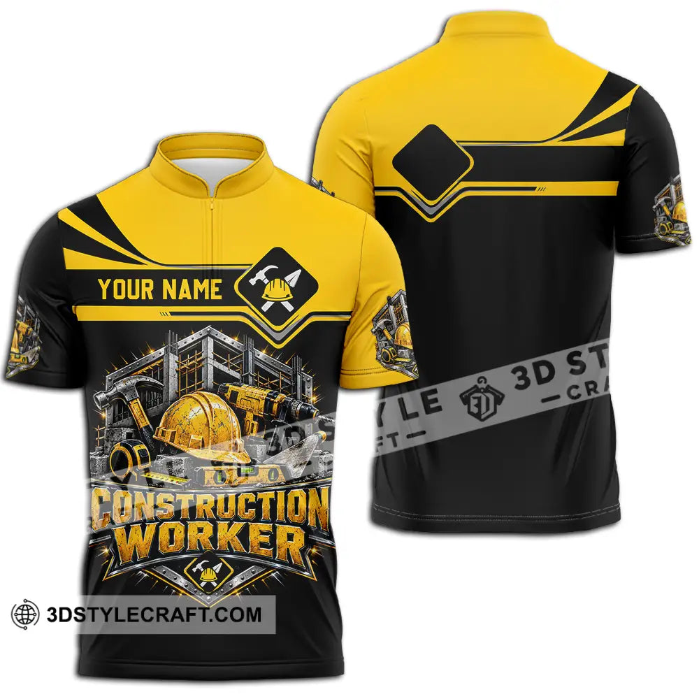 Unisex Shirt - Custom Construction Worker Shirt - Zipper Polo Shirt / S - T-shirt