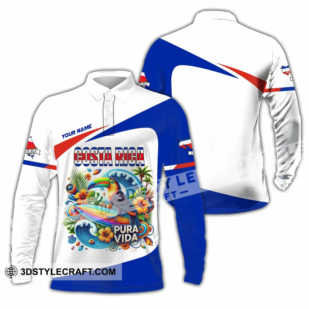 Unisex Shirt - Custom Costa Rica Shirt Long Sleeve Polo / S T-shirt