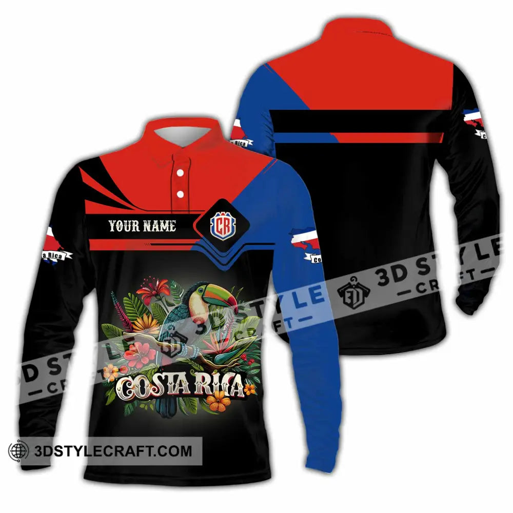 Unisex Shirt - Custom Costa Rica Shirt Long Sleeve Polo / S T-shirt