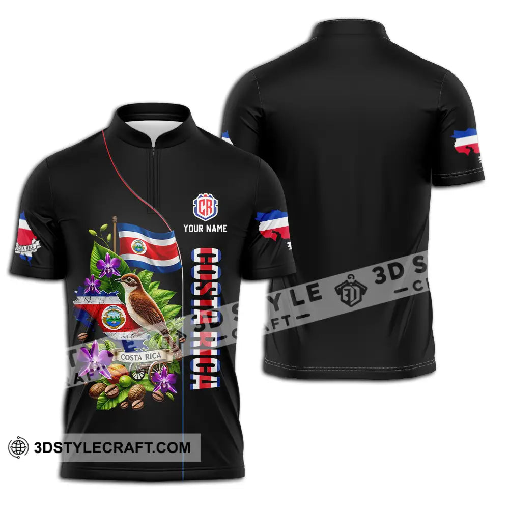 Unisex Shirt - Custom Costa Rica Pura Vida 3D Shirt Zipper Polo Shirt / S T-shirt