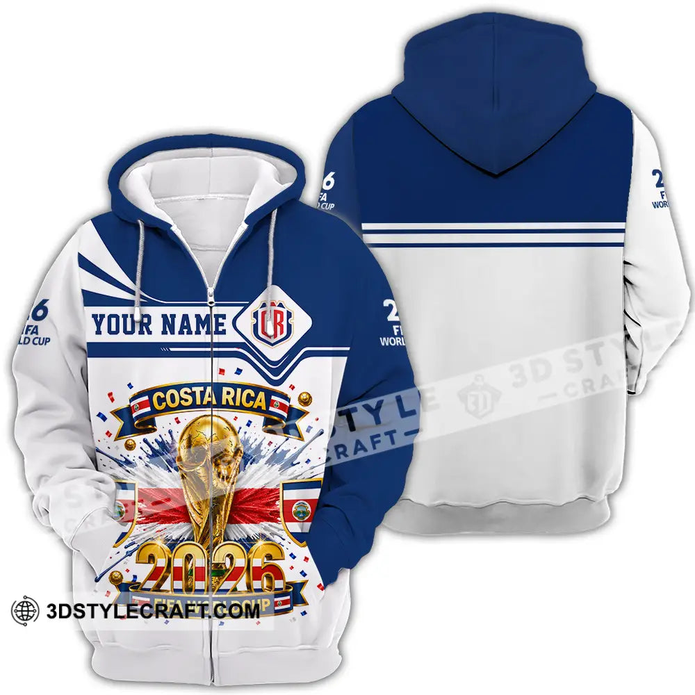 Unisex Shirt - Custom Costa Rica World Cup 2026 Shirt - Zipper Hoodie / S - T-shirt