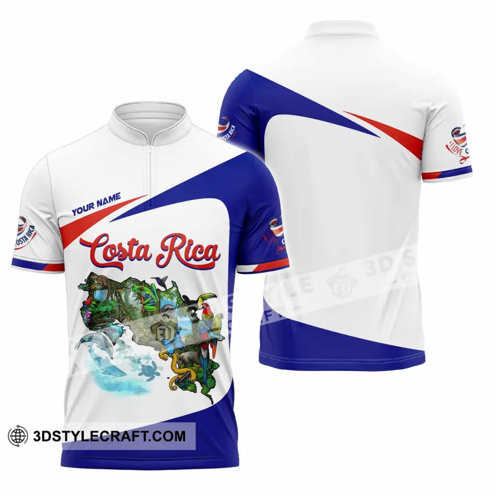 Unisex Shirt - Custom Costa Rica Shirt Zipper Polo Shirt / S T-shirt
