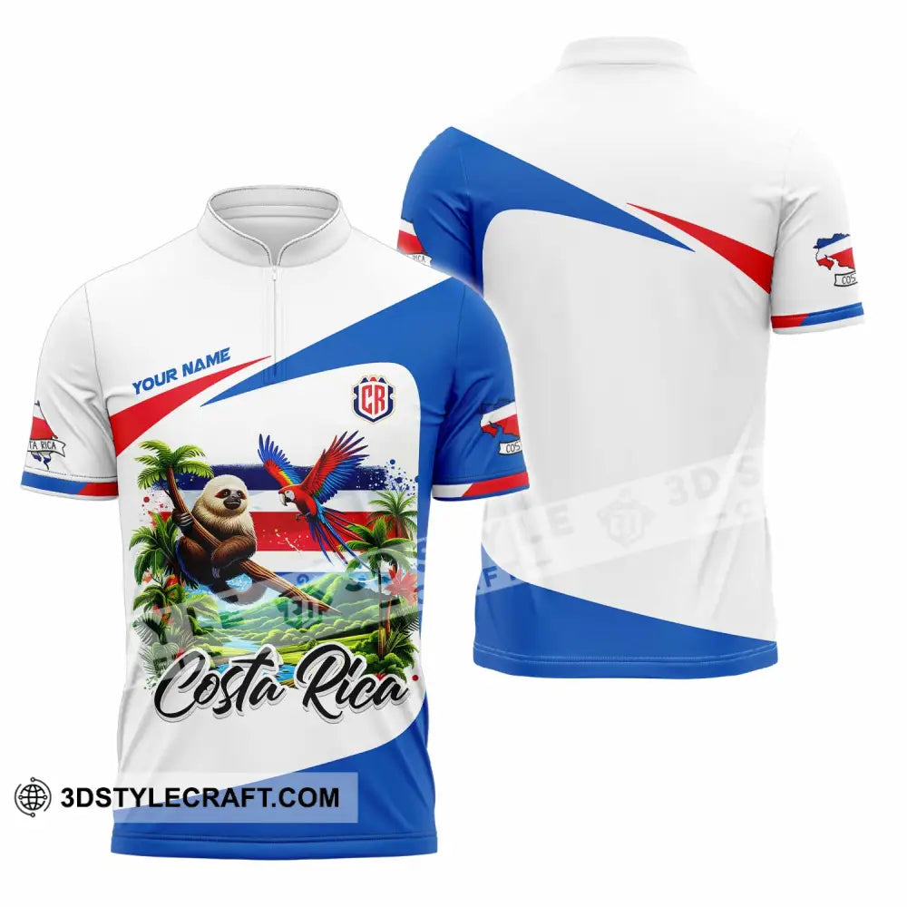 Unisex Shirt - Custom Costa Rica Shirt Zipper Polo Shirt / S T-shirt