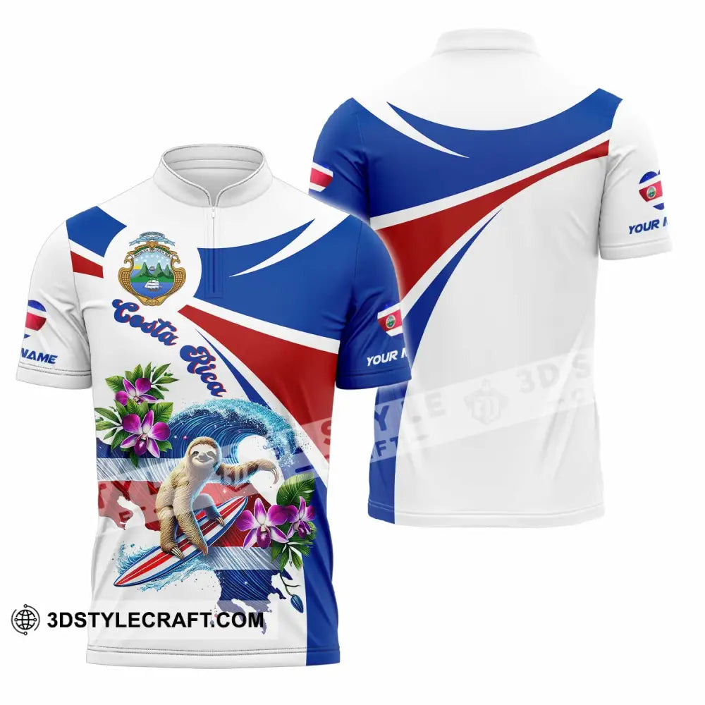 Unisex Shirt - Custom Costa Rica Shirt Zipper Polo Shirt / S T-shirt