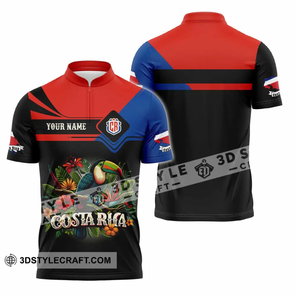 Unisex Shirt - Custom Costa Rica Shirt Zipper Polo Shirt / S T-shirt