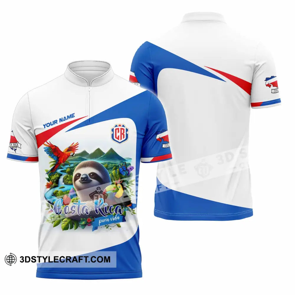 Unisex Shirt - Custom Costa Rica Shirt Zipper Polo Shirt / S T-shirt
