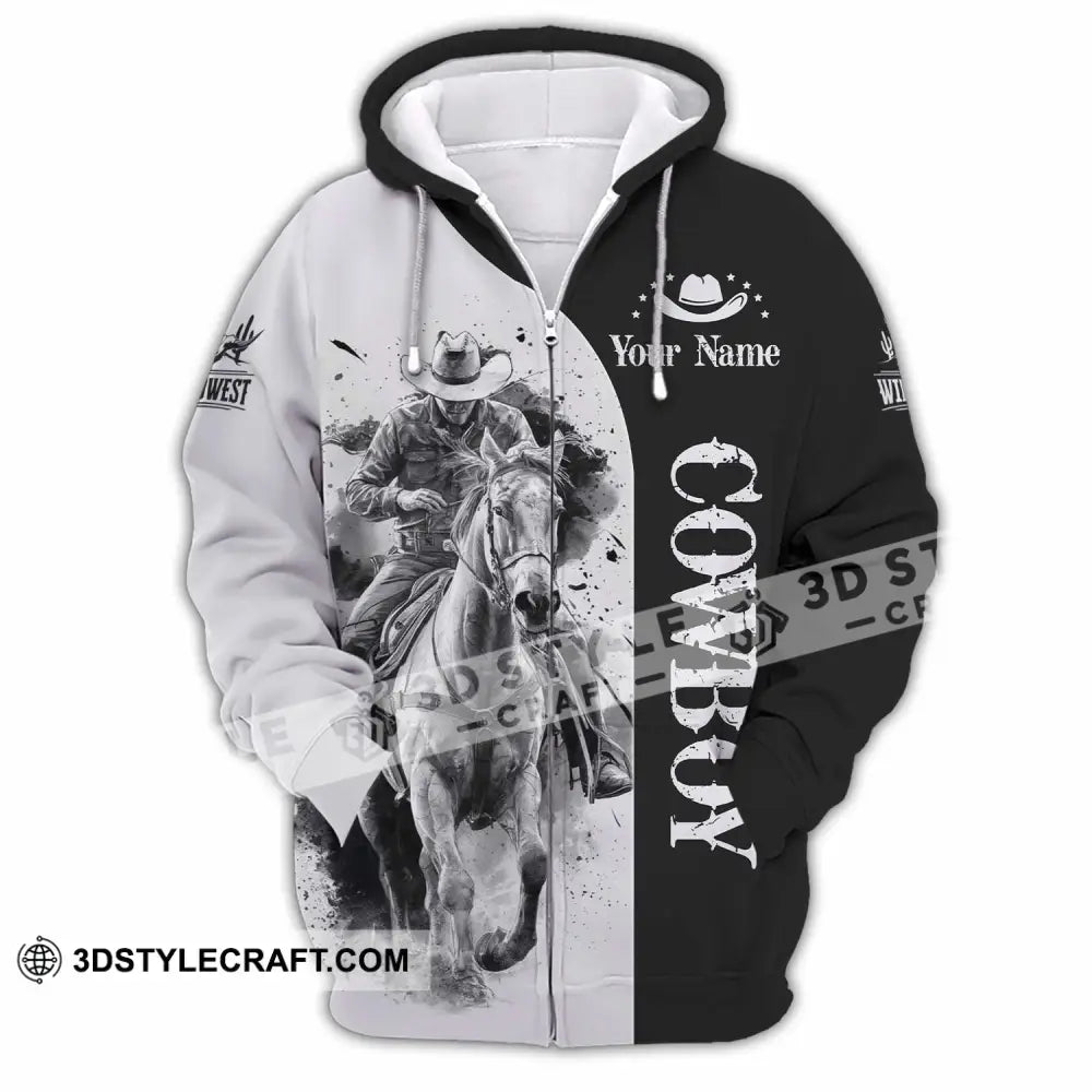 Unisex Shirt - Custom Cowboy 3D Shirt - Zipper Hoodie / S - T-shirt