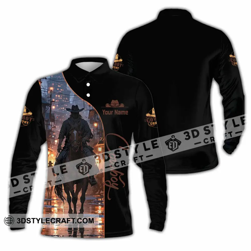 Unisex Shirt - Custom Cowboy Shirt - Long Sleeve Polo / S - T-shirt