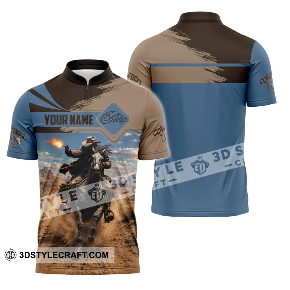 Unisex Shirt - Custom Cowboy Shirt - Zipper Polo Shirt / S - T-shirt