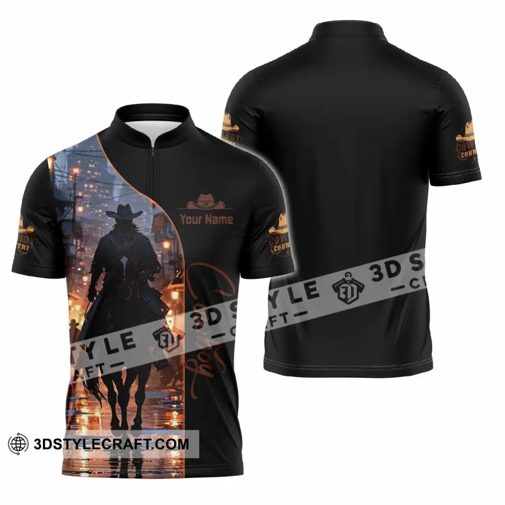 Unisex Shirt - Custom Cowboy Shirt - Zipper Polo Shirt / S - T-shirt