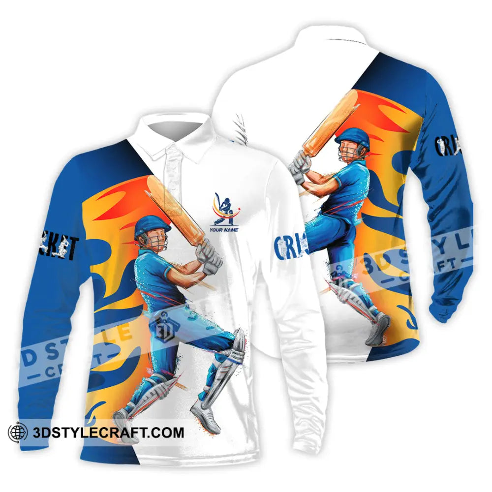 Unisex Shirt Custom Cricket Player Shirt Long Sleeve Polo / S T shirt