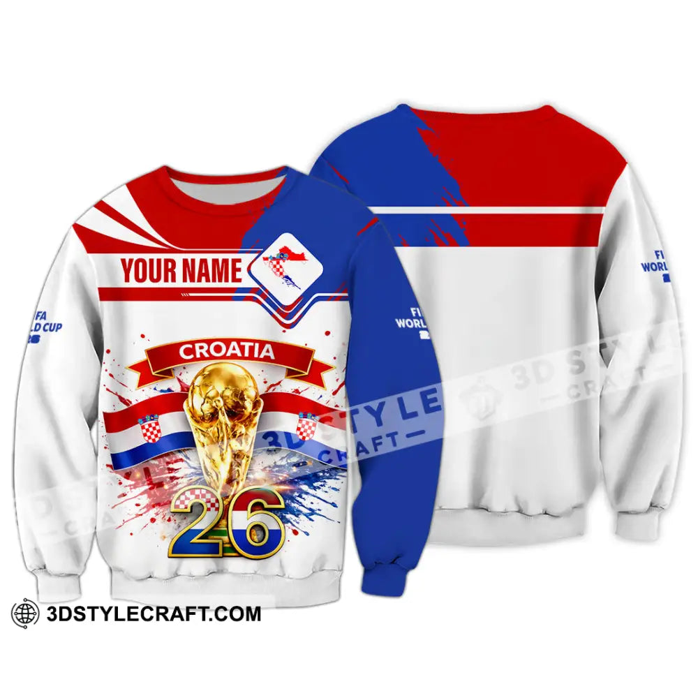 Unisex Shirt - Custom Croatia Fifa World Cup 2026 3D Shirt Long Sleeve / S T-shirt