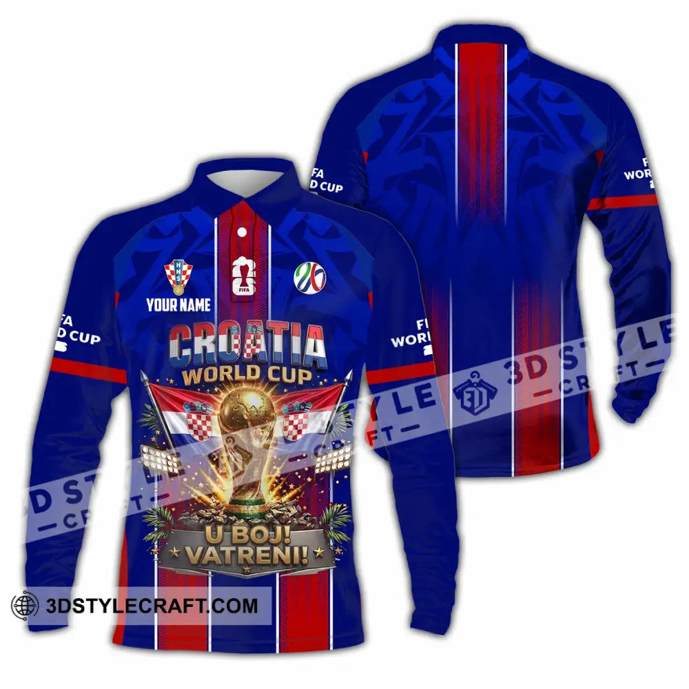 Unisex Shirt - Custom Croatia World Cup 2026 Shirt - Long Sleeve Polo / S - T-shirt