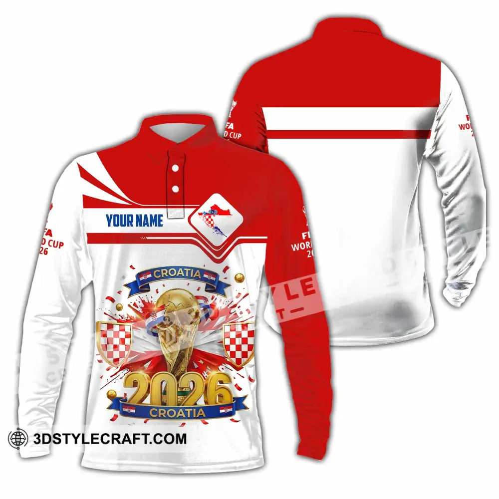 Unisex Shirt - Custom Croatia World Cup 2026 Shirt - Long Sleeve Polo / S - T-shirt