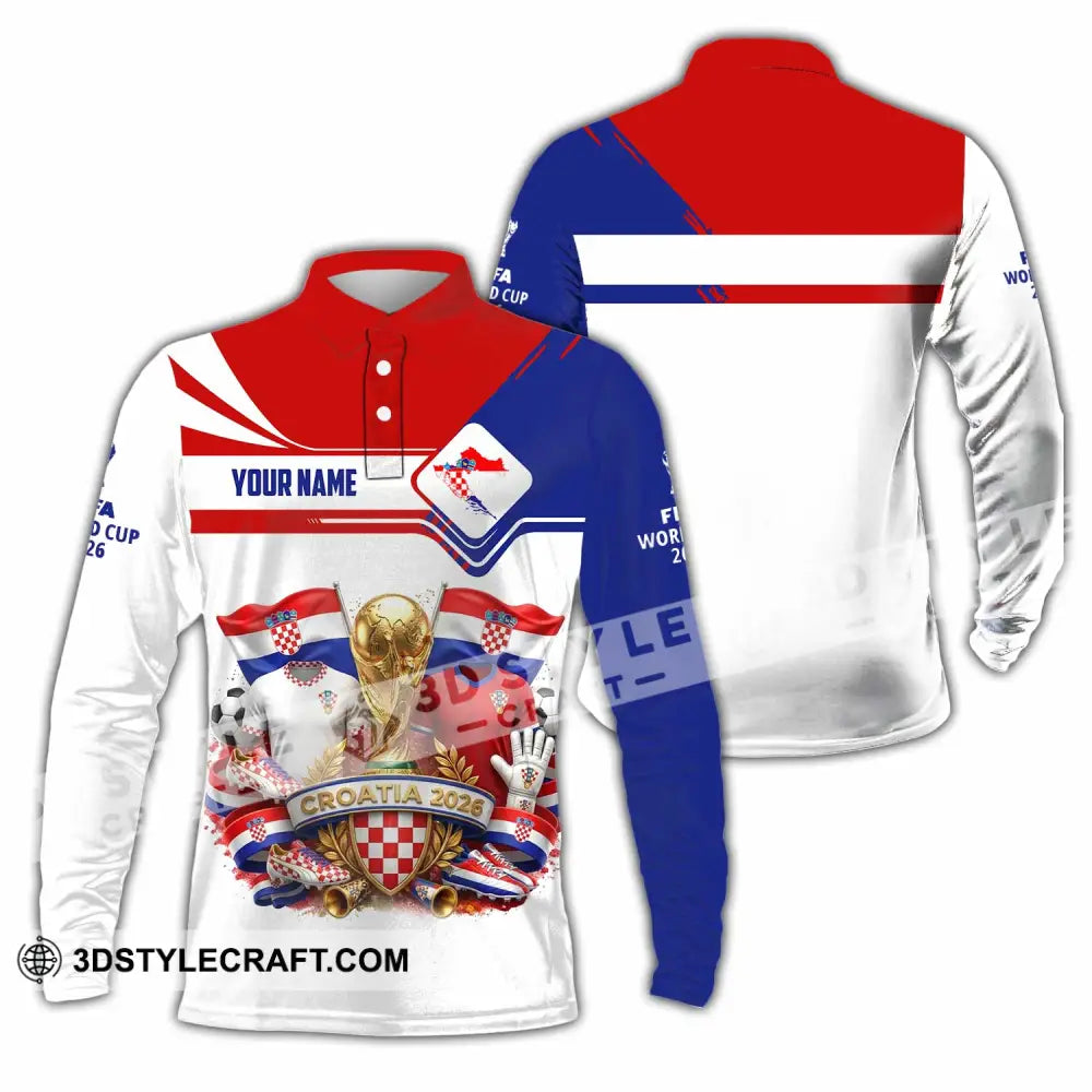 Unisex Shirt - Custom Croatia World Cup 2026 Shirt - Long Sleeve Polo / S - T-shirt