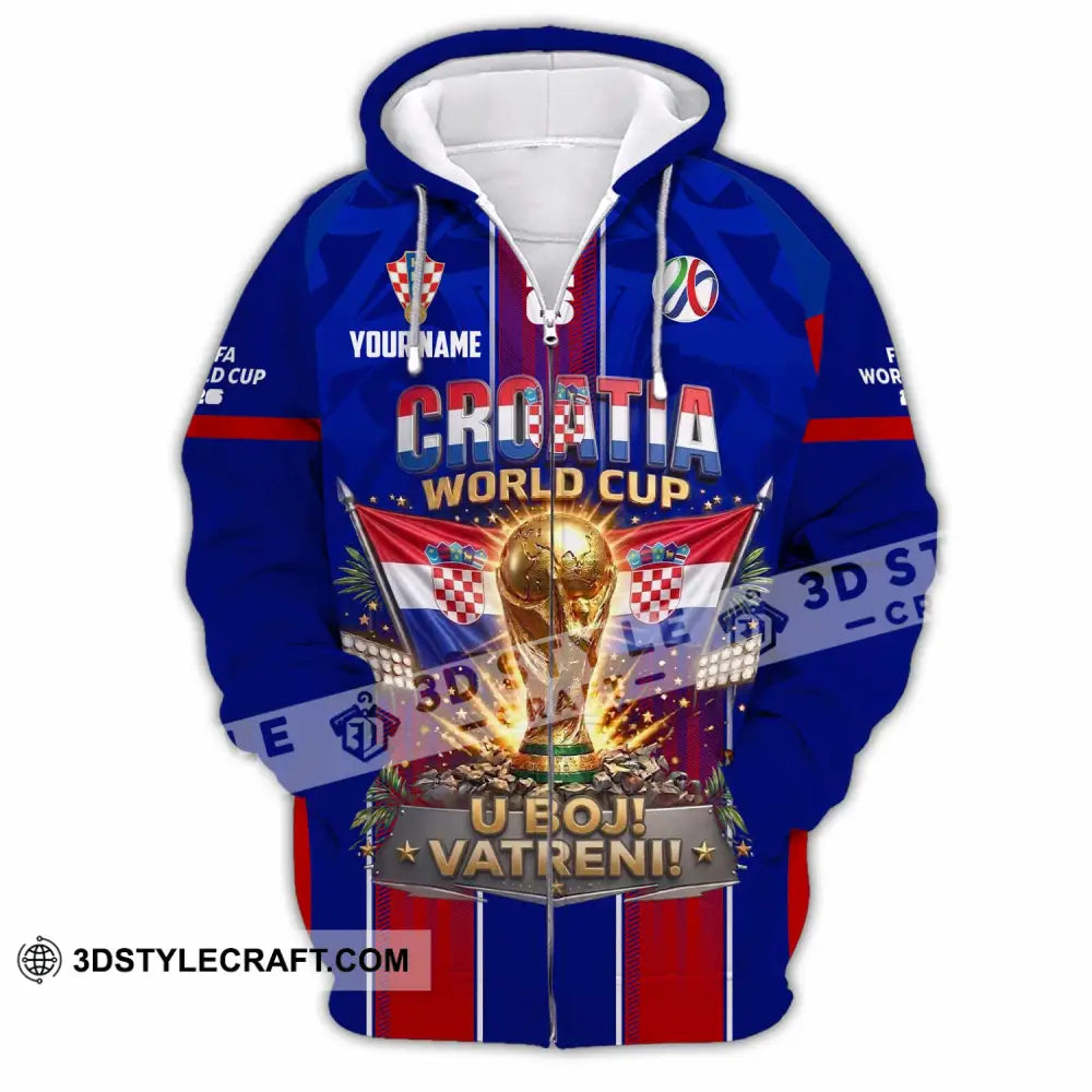 Unisex Shirt - Custom Croatia World Cup 2026 Shirt - Zipper Hoodie / S - T-shirt