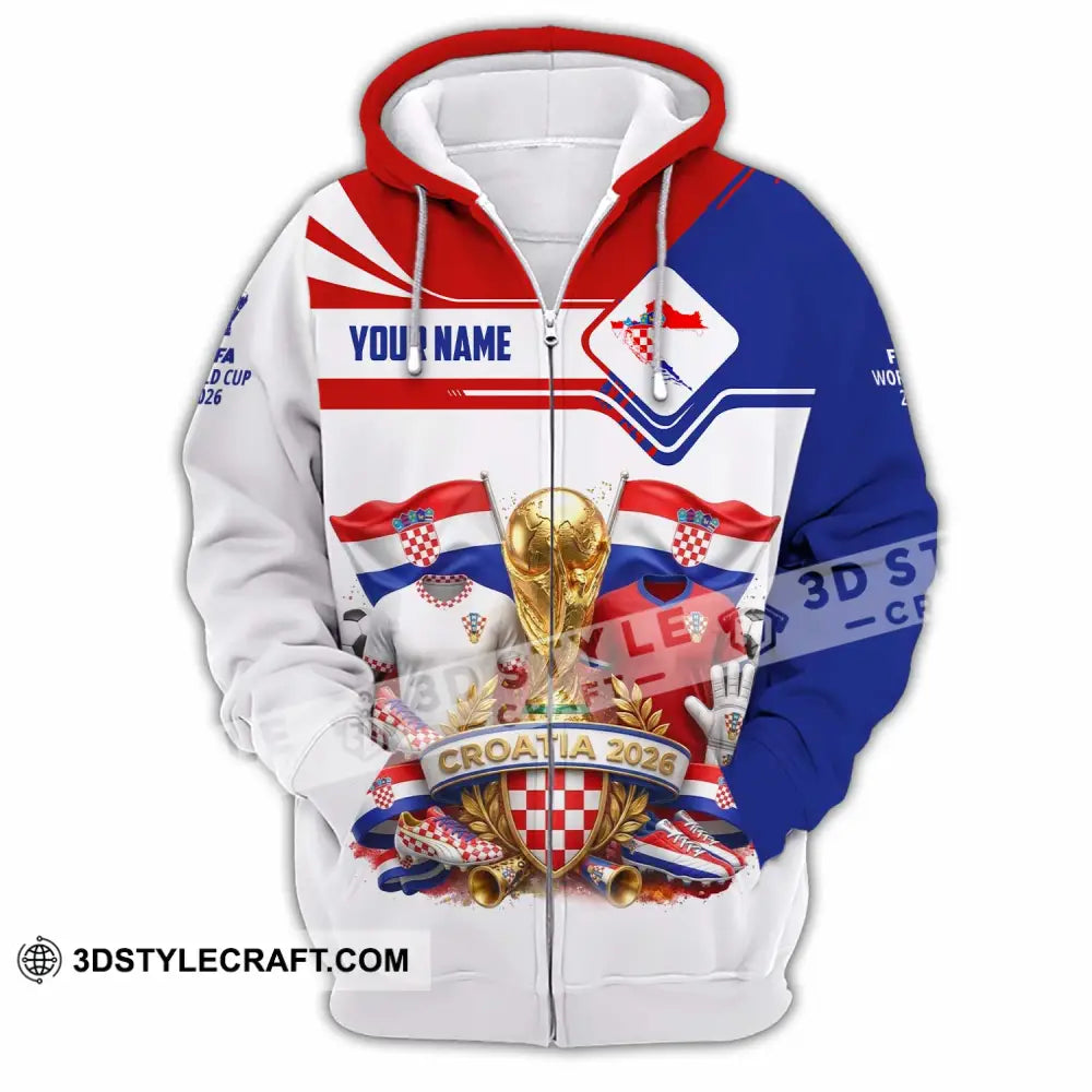 Unisex Shirt - Custom Croatia World Cup 2026 Shirt - Zipper Hoodie / S - T-shirt