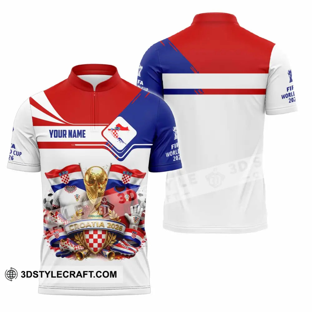 Unisex Shirt - Custom Croatia World Cup 2026 Shirt - Zipper Polo Shirt / S - T-shirt