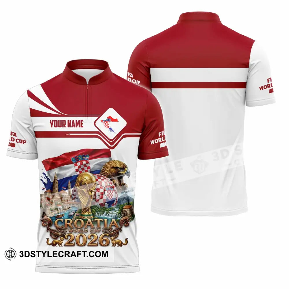 Unisex Shirt - Custom Croatia World Cup 2026 Shirt - Zipper Polo Shirt / S - T-shirt
