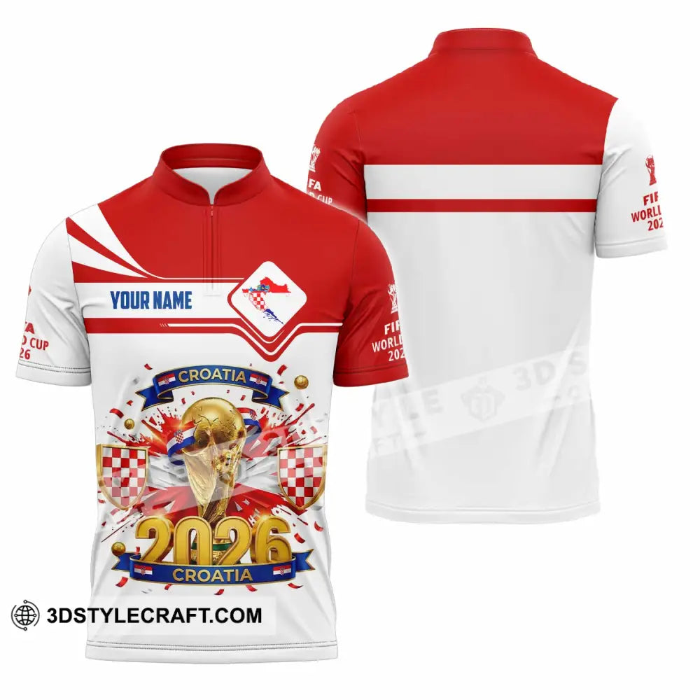 Unisex Shirt - Custom Croatia World Cup 2026 Shirt - Zipper Polo Shirt / S - T-shirt
