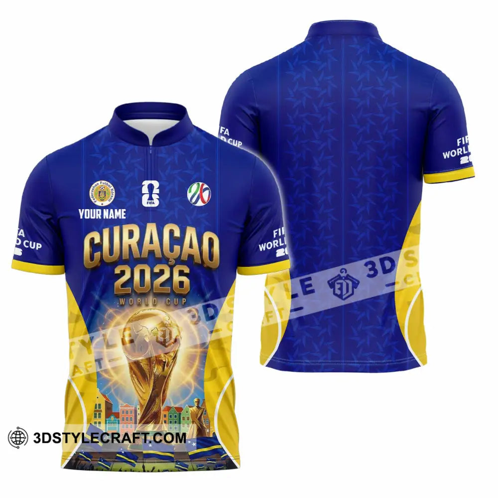 Unisex Shirt - Custom Curacao World Cup 2026 Shirt - Zipper Polo Shirt / S - T-shirt