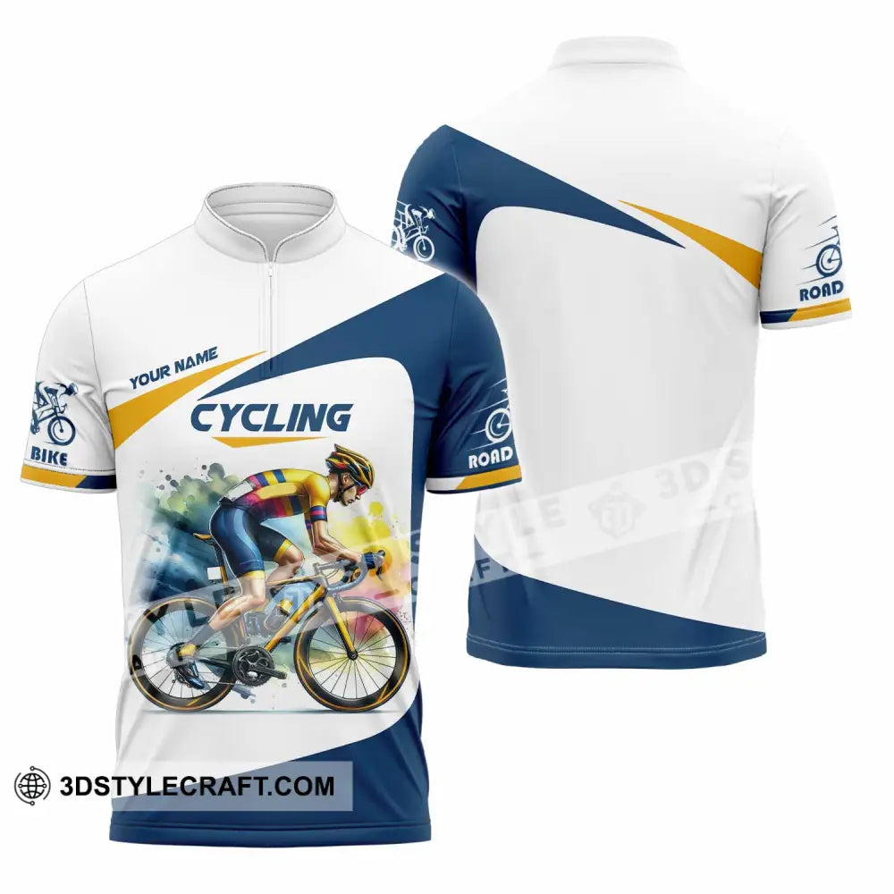 Unisex Shirt - Custom Cycling Lover Shirt Zipper Polo Shirt / S T-shirt