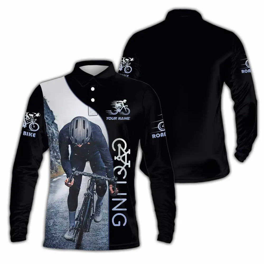 Unisex Shirt - Custom Cycling Player Shirt Long Sleeve Polo / S T-shirt