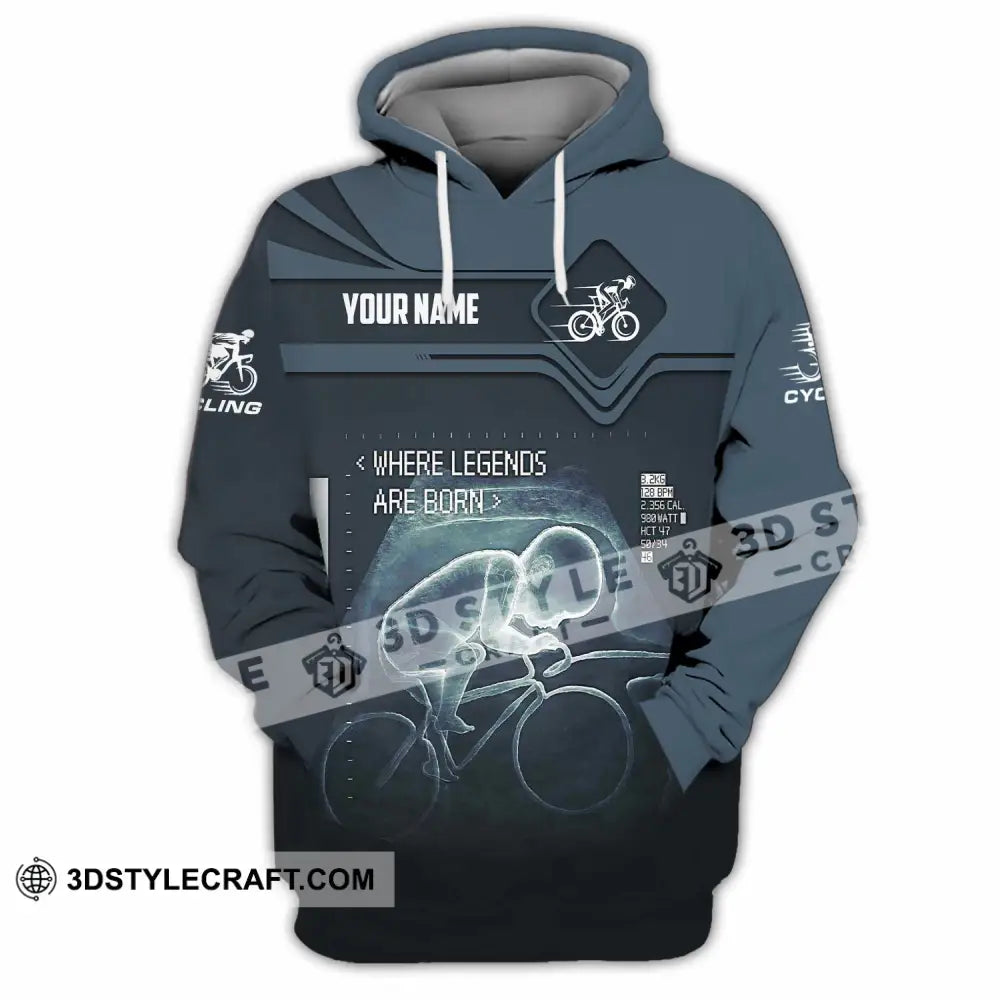 Unisex Shirt - Custom Cycling Where Legends Are Born Shirt Hoodie / S T-shirt