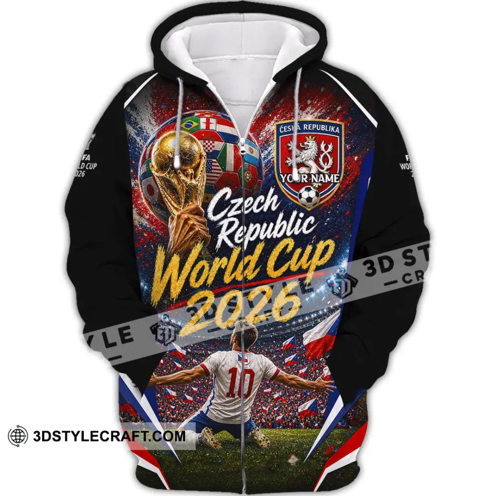 Unisex Shirt - Custom Czech Republic World Cup 2026 Shirt - Zipper Hoodie / S - T-shirt