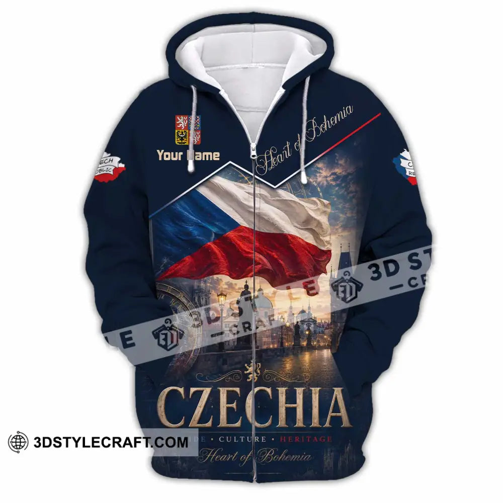 Unisex Shirt - Custom Czechia Shirt - Zipper Hoodie / S - T-shirt