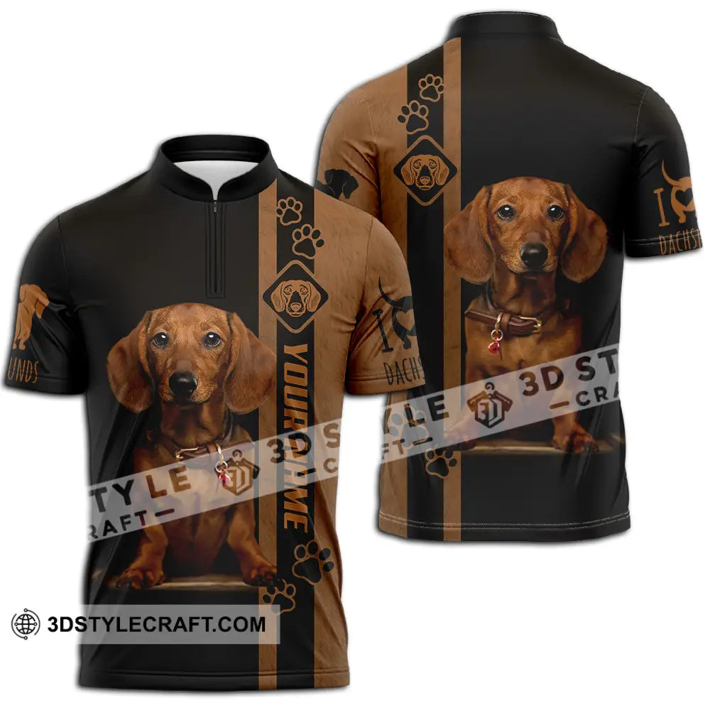 Unisex Shirt - Custom Dachshund Shirt Zipper Polo Shirt / S T-shirt