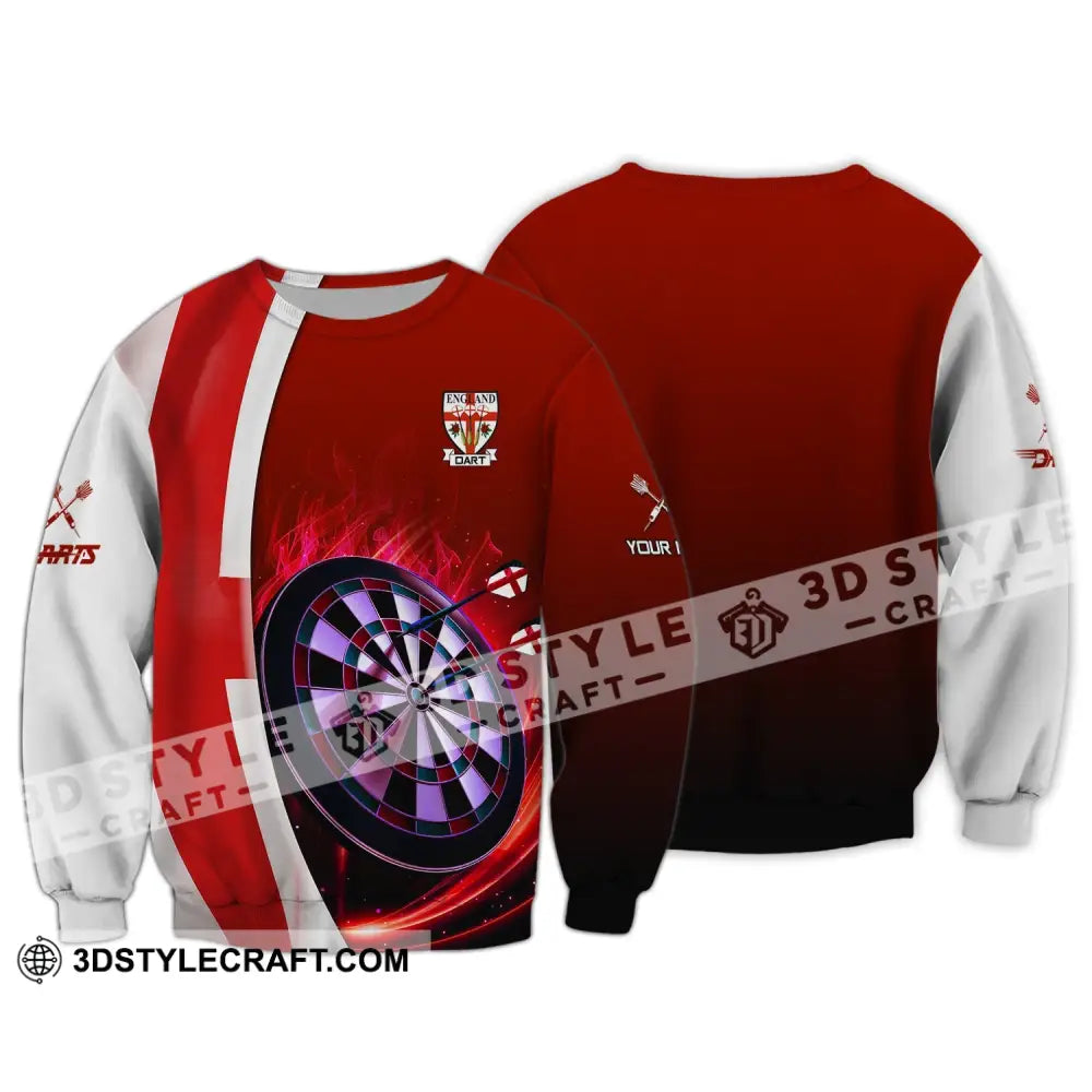 Unisex Shirt Custom Dart England Polo Darts Hoodie Team T-Shirt Gift For Players Long Sleeve / S