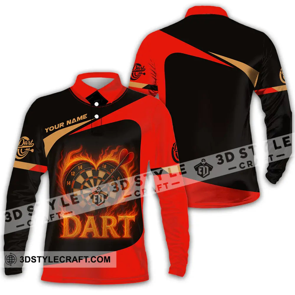 Unisex Shirt - Custom Dart Heart Shirt Long Sleeve Polo / S T-shirt