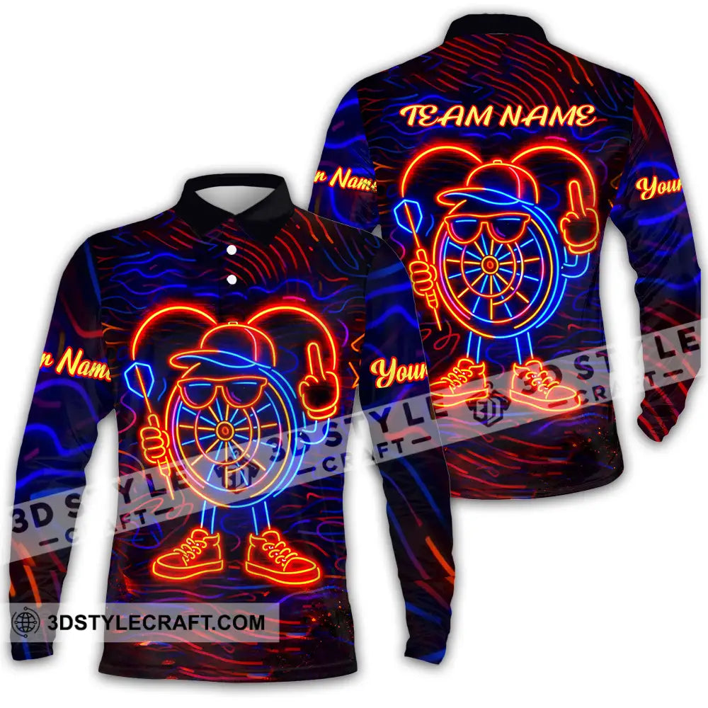 Unisex Shirt - Custom Darts 3D Shirt Long Sleeve Polo / S T-shirt