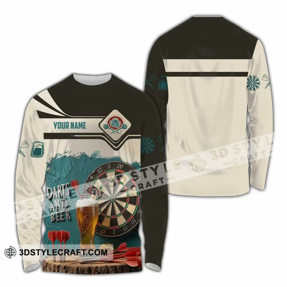 Unisex Shirt - Custom Darts And Beer 3D Shirt Long Sleeve Shirt / S T-shirt
