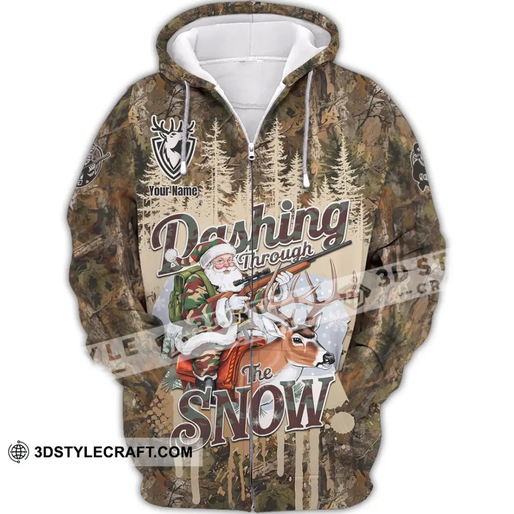 Unisex Shirt - Custom Dashing Through The Snow Shirt Zipper Hoodie / S T-shirt