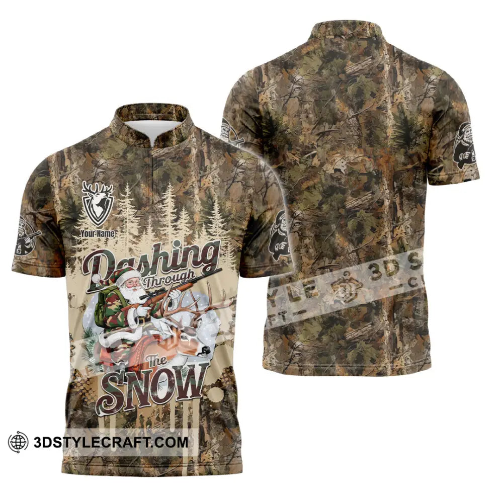 Unisex Shirt - Custom Dashing Through The Snow Shirt Zipper Polo Shirt / S T-shirt