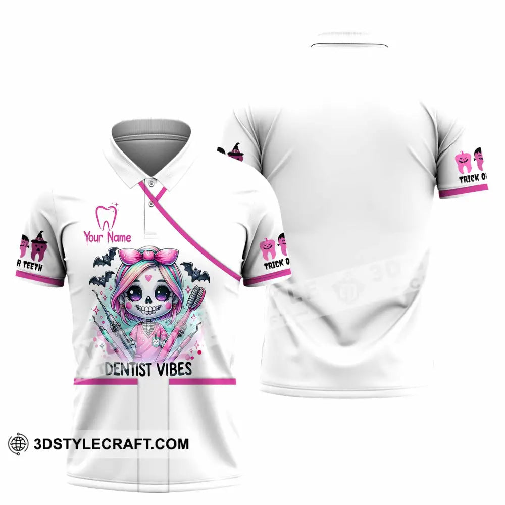 Unisex Shirt - Custom Dentist Halloween Vibes Shirt Polo Shirt / S T-shirt