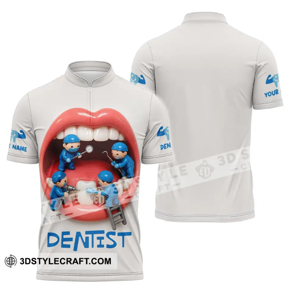 Unisex Shirt - Custom Dentist Shirt - Zipper Polo Shirt / S - T-shirt