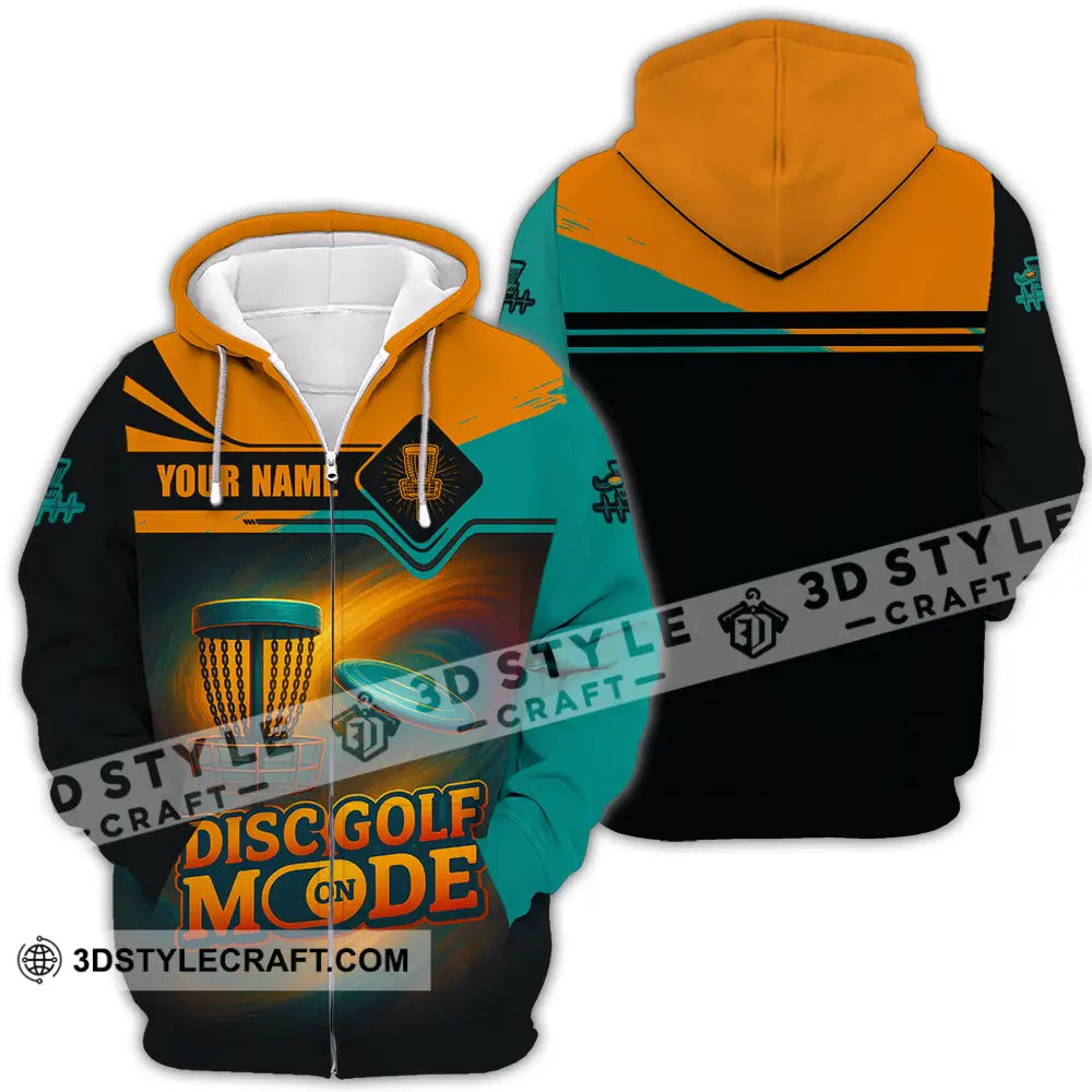 Unisex Shirt Custom Disc Golf Mode On Shirt Zipper Hoodie / S T shirt