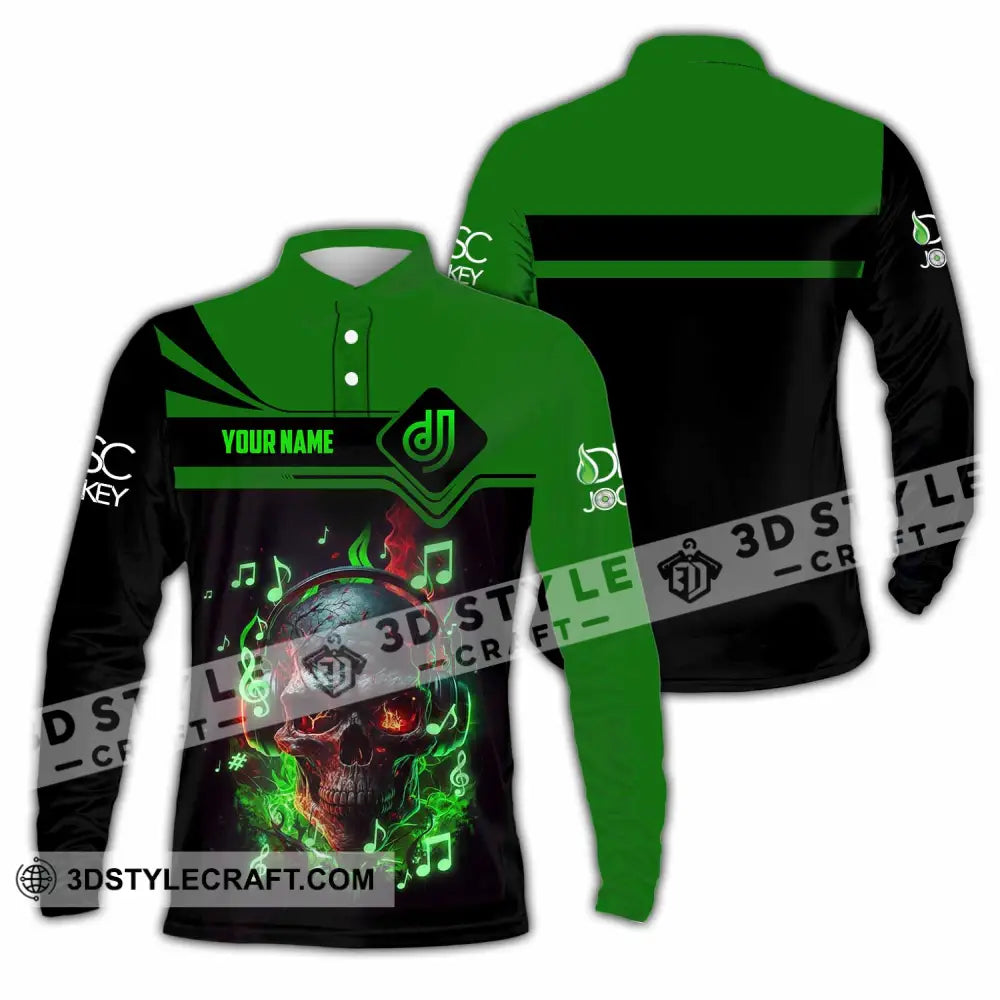 Unisex Shirt - Custom Disc Jockey 3D Shirt Long Sleeve Polo / S T-shirt
